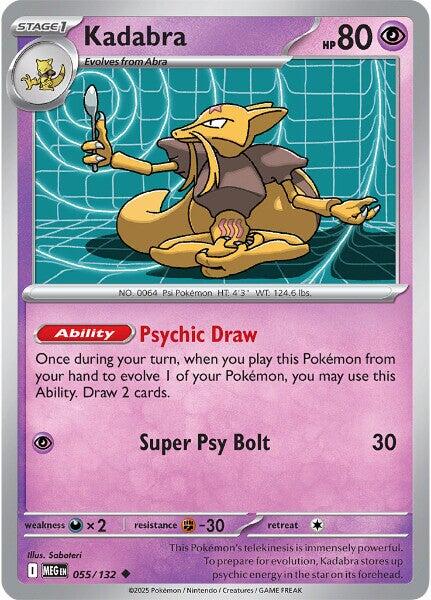 Kadabra (055/132) [Mega Evolution: Base Set] - Pokémon - Card Brawlers | Quebec | Canada |