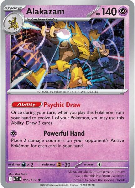 Alakazam (056/132) [Mega Evolution: Base Set] - Pokémon - Card Brawlers | Quebec | Canada |