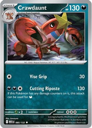 Crawdaunt (085/132) [Mega Evolutions: Base Set] - Pokémon - Card Brawlers | Quebec | Canada |
