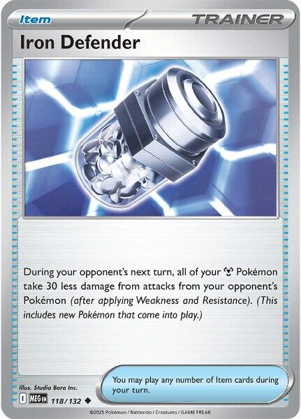 Iron Defender (118/132) [Mega Evolutions: Base Set] - Pokémon - Card Brawlers | Quebec | Canada |