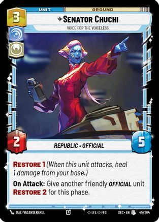 Senator Chuchi (45/264) - Voice for the Voiceless (45/264) [Secrets of Power] - Fantasy Flight Games - Card Brawlers | Quebec | Canada |