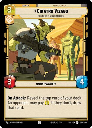 Cikatro Vizago (218/264) - Business is What Matters (218/264) [Secrets of Power] - Fantasy Flight Games - Card Brawlers | Quebec | Canada |