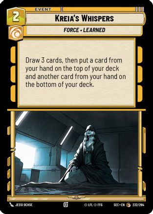 Kreia's Whispers (232/264) (232/264) [Secrets of Power] - Fantasy Flight Games - Card Brawlers | Quebec | Canada |