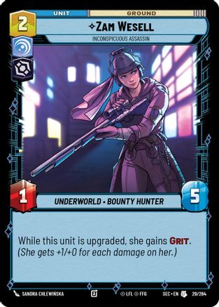 Zam Wesell (29/264) - Inconspicuous Assassin (29/264) [Secrets of Power] - Fantasy Flight Games - Card Brawlers | Quebec | Canada |