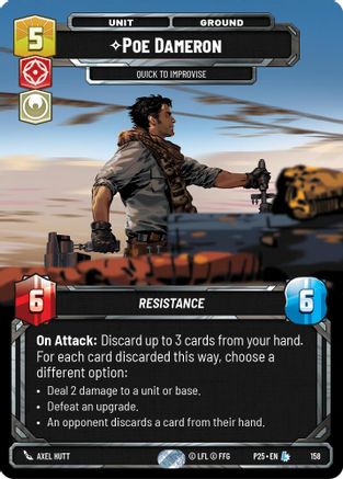 Poe Dameron - Quick to Improvise (158) (158) [Sector and Regional Promos: Season 1] - Fantasy Flight Games - Card Brawlers | Quebec | Canada |