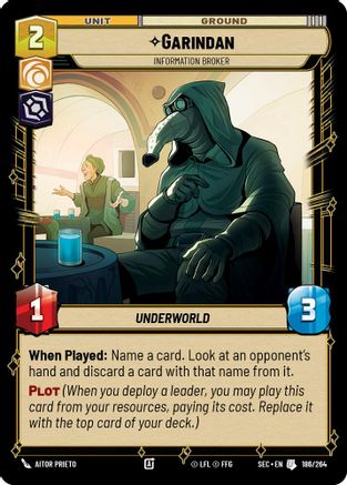 Garindan (186/264) - Information Broker (186/264) [Secrets of Power] - Fantasy Flight Games - Card Brawlers | Quebec | Canada |