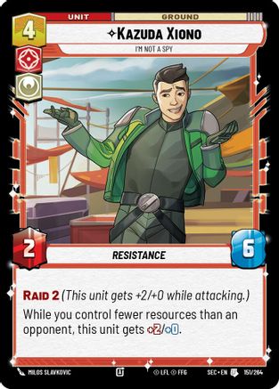 Kazuda Xiono (151/264) - I'm Not A Spy (151/264) [Secrets of Power] - Fantasy Flight Games - Card Brawlers | Quebec | Canada |