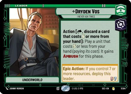 Dryden Vos - I Never Ask Twice (7/262) (7/262) [Secrets of Power] - Fantasy Flight Games - Card Brawlers | Quebec | Canada |