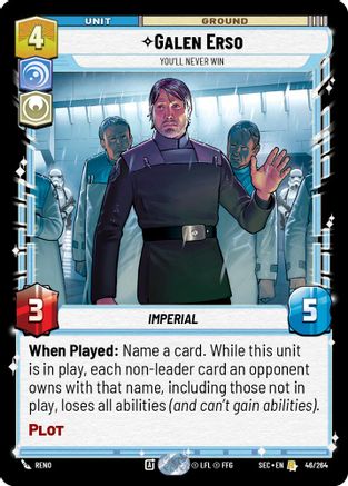 Galen Erso - You'll Never Win (46/264) (46/264) [Secrets of Power] - Fantasy Flight Games - Card Brawlers | Quebec | Canada |