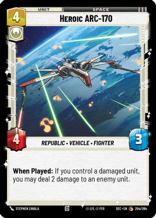 Heroic ARC-170 (254/264) (254/264) [Secrets of Power] - Fantasy Flight Games - Card Brawlers | Quebec | Canada |