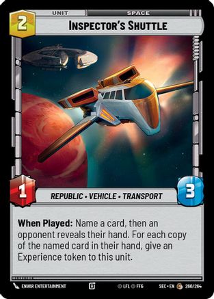 Inspector's Shuttle (260/264) (260/264) [Secrets of Power] - Fantasy Flight Games - Card Brawlers | Quebec | Canada |