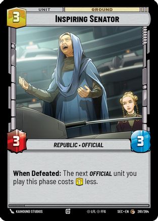 Inspiring Senator (261/264) (261/264) [Secrets of Power] - Fantasy Flight Games - Card Brawlers | Quebec | Canada |