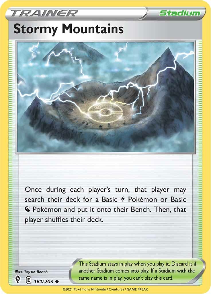 Stormy Mountains (161/203) [Sword & Shield: Evolving Skies] - Pokémon - Card Brawlers | Quebec | Canada |
