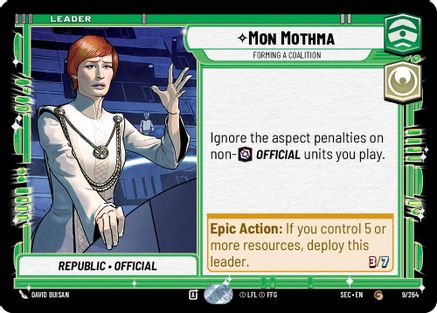 Mon Mothma - Forming a Coalition (9/264) (9/264) [Secrets of Power] - Fantasy Flight Games - Card Brawlers | Quebec | Canada |