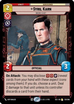 Syril Karn - Where Is He? (133/264) (133/264) [Secrets of Power] - Fantasy Flight Games - Card Brawlers | Quebec | Canada |