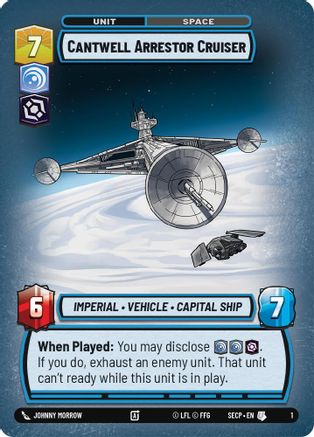Cantwell Arrestor Cruiser (1) [Secrets of Power: Weekly Play] - Fantasy Flight Games - Card Brawlers | Quebec | Canada |
