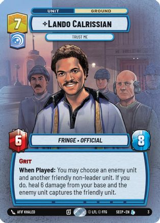 Lando Calrissian - Trust Me (3) [Secrets of Power: Weekly Play] - Fantasy Flight Games - Card Brawlers | Quebec | Canada |