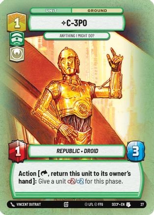C-3PO - Anything I Might Do? (Foil) (27) [Secrets of Power: Weekly Play] - Fantasy Flight Games - Card Brawlers | Quebec | Canada |