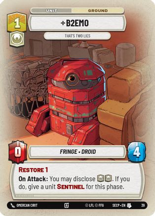 B2EMO - That's Two Lies (Foil) (39) [Secrets of Power: Weekly Play] - Fantasy Flight Games - Card Brawlers | Quebec | Canada |