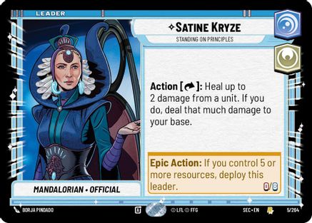 Satine Kryze - Standing on Principles (5/264) (5/264) [Secrets of Power] - Fantasy Flight Games - Card Brawlers | Quebec | Canada |