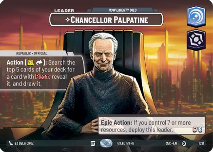 Chancellor Palpatine - How Liberty Dies (Showcase) (1021) (1021) [Secrets of Power] - Fantasy Flight Games - Card Brawlers | Quebec | Canada |
