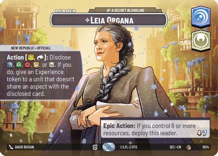 Leia Organa - Of A Secret Bloodline (Showcase) (1024) (1024) [Secrets of Power] - Fantasy Flight Games - Card Brawlers | Quebec | Canada |