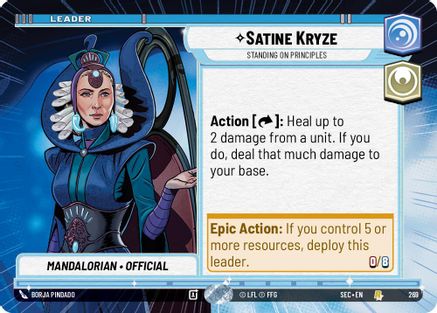 Satine Kryze - Standing on Principles (Hyperspace) (269) (269) [Secrets of Power] - Fantasy Flight Games - Card Brawlers | Quebec | Canada |