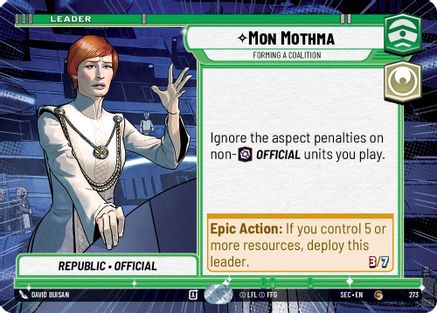 Mon Mothma - Forming a Coalition (Hyperspace) (273) (273) [Secrets of Power] - Fantasy Flight Games - Card Brawlers | Quebec | Canada |