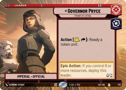 Governor Pryce - Tyrant of Lothal (Hyperspace) (275) (275) [Secrets of Power] - Fantasy Flight Games - Card Brawlers | Quebec | Canada |