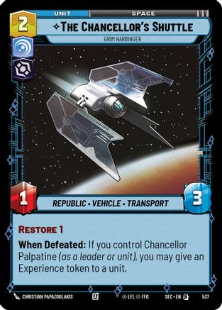 The Chancellor's Shuttle - Grim Harbinger (Foil) (537) (537) [Secrets of Power] - Fantasy Flight Games - Card Brawlers | Quebec | Canada |