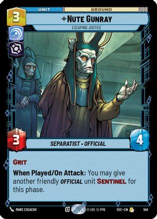 Nute Gunray - Escaping Justice (Foil) (541) (541) [Secrets of Power] - Fantasy Flight Games - Card Brawlers | Quebec | Canada |