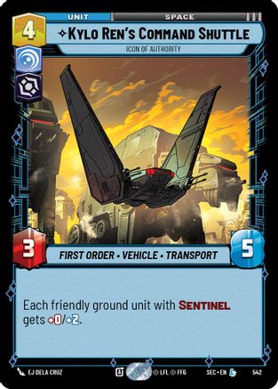 Kylo Ren's Command Shuttle - Icon of Authority (Foil) (542) (542) [Secrets of Power] - Fantasy Flight Games - Card Brawlers | Quebec | Canada |