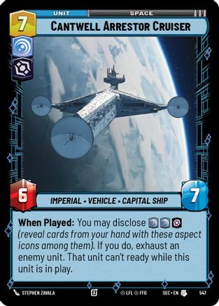 Cantwell Arrestor Cruiser (547) (Foil) (547) [Secrets of Power] - Fantasy Flight Games - Card Brawlers | Quebec | Canada |