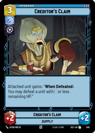 Creditor's Claim (549) (Foil) (549) [Secrets of Power] - Fantasy Flight Games - Card Brawlers | Quebec | Canada |