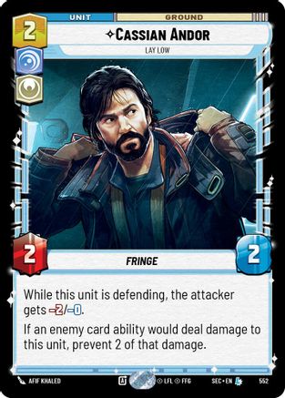 Cassian Andor (552) - Lay Low (Foil) (552) [Secrets of Power] - Fantasy Flight Games - Card Brawlers | Quebec | Canada |