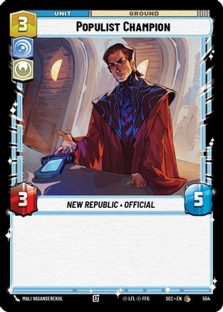Populist Champion (554) (Foil) (554) [Secrets of Power] - Fantasy Flight Games - Card Brawlers | Quebec | Canada |