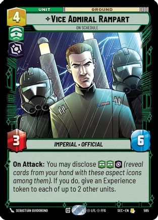 Vice Admiral Rampart - On Schedule (Foil) (595) (595) [Secrets of Power] - Fantasy Flight Games - Card Brawlers | Quebec | Canada |