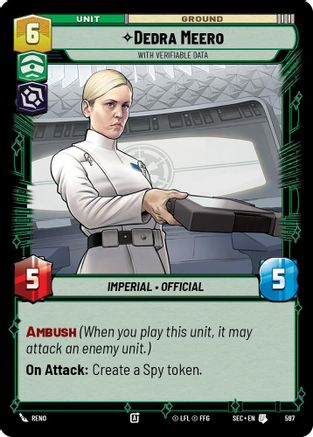 Dedra Meero - With Verifiable Data (Foil) (597) (597) [Secrets of Power] - Fantasy Flight Games - Card Brawlers | Quebec | Canada |
