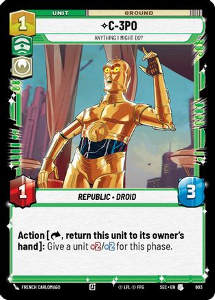 C-3PO - 3PO (603) - Anything I Might Do? (Foil) (603) (603) [Secrets of Power] - Fantasy Flight Games - Card Brawlers | Quebec | Canada |
