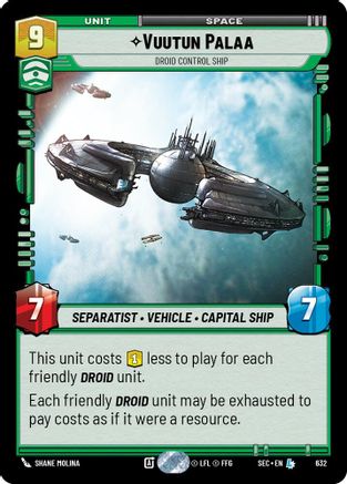 Vuutun Palaa - Droid Control Ship (Foil) (632) (632) [Secrets of Power] - Fantasy Flight Games - Card Brawlers | Quebec | Canada |