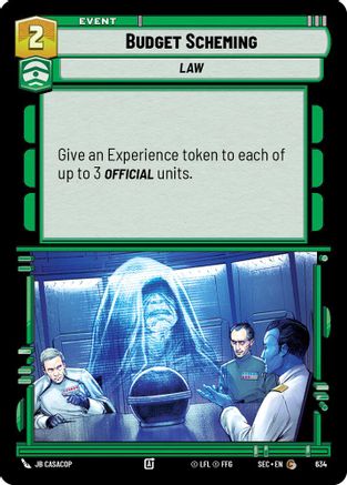 Budget Scheming (634) (Foil) (634) [Secrets of Power] - Fantasy Flight Games - Card Brawlers | Quebec | Canada |