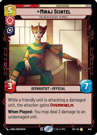Miraj Scintel - The Weak Deserve to Kneel (Foil) (649) (649) [Secrets of Power] - Fantasy Flight Games - Card Brawlers | Quebec | Canada |