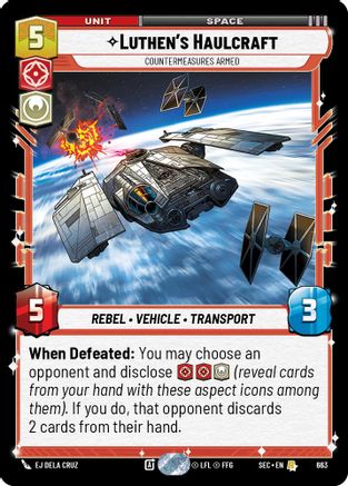 Luthen's Haulcraft - Countermeasures Armed (Foil) (663) (663) [Secrets of Power] - Fantasy Flight Games - Card Brawlers | Quebec | Canada |