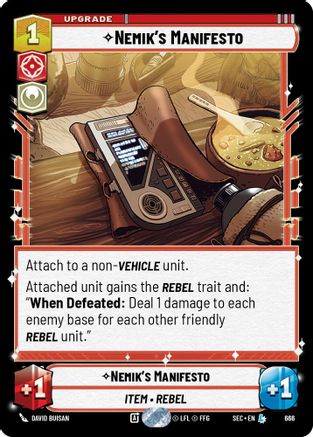 Nemik's Manifesto (666) (Foil) (666) [Secrets of Power] - Fantasy Flight Games - Card Brawlers | Quebec | Canada |