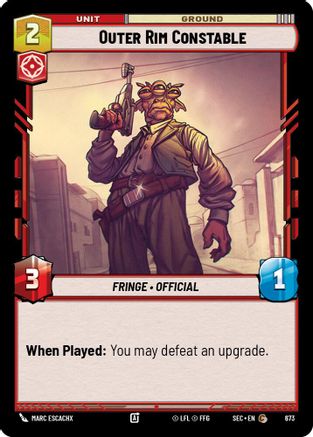 Outer Rim Constable (673) (Foil) (673) [Secrets of Power] - Fantasy Flight Games - Card Brawlers | Quebec | Canada |