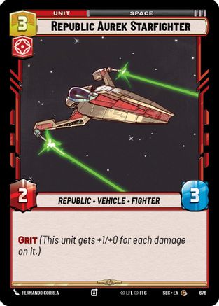 Republic Aurek Starfighter (676) (Foil) (676) [Secrets of Power] - Fantasy Flight Games - Card Brawlers | Quebec | Canada |
