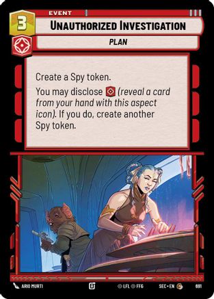 Unauthorized Investigation (691) (Foil) (691) [Secrets of Power] - Fantasy Flight Games - Card Brawlers | Quebec | Canada |