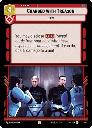 Charged with Treason (692) (Foil) (692) [Secrets of Power] - Fantasy Flight Games - Card Brawlers | Quebec | Canada |