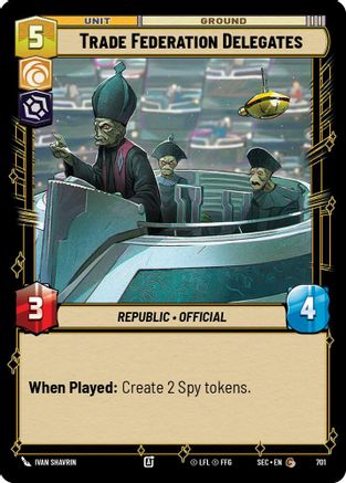 Trade Federation Delegates (701) (Foil) (701) [Secrets of Power] - Fantasy Flight Games - Card Brawlers | Quebec | Canada |