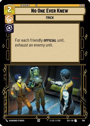 No One Ever Knew (706) (Foil) (706) [Secrets of Power] - Fantasy Flight Games - Card Brawlers | Quebec | Canada |